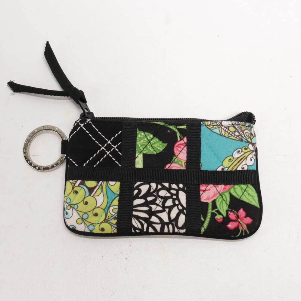 Vera Bradley Patchwork Key Ring COIN PURSE Pouch Zipper Multicolor Cotton